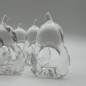 Vintage Clear Lucite Pear Shaped Napkin Rings Fruit Summer Spring MCM Taiwan 3"